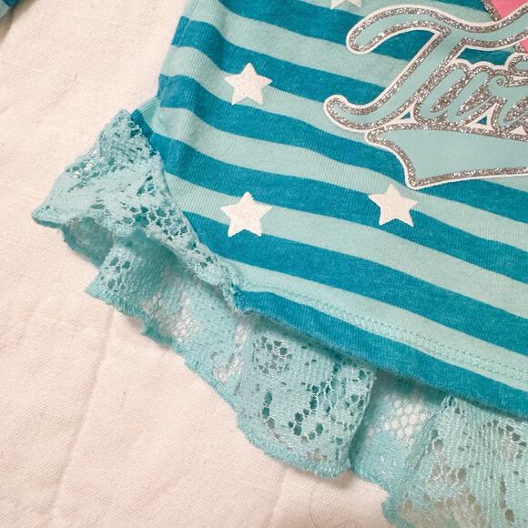 Ninja Turtles Girls 3T Shirt 2015 Long Sleeve Lace Bottom. Blue. Nickelodeon‎ - Picture 5 of 9